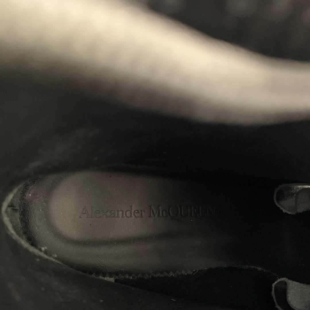 ALEXANDER MCQUEEN Size 12 Black Leather Combat Lace-Up Boots