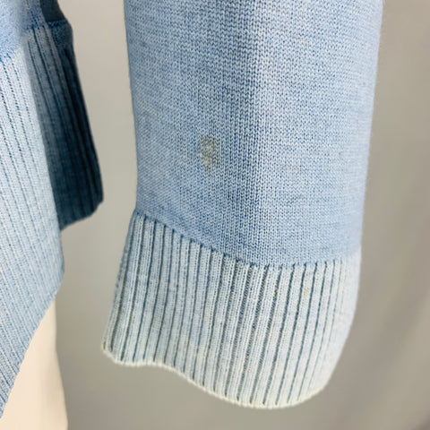 MARNI Size 44 Blue Wool Blend Elbow Patches Cardigan