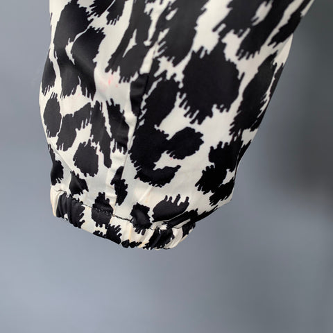 MARC JACOBS Size XS Black White Animal Print Polyester Jacket
