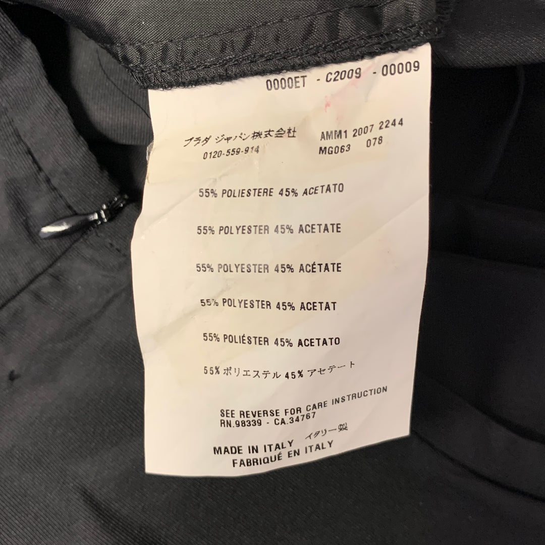 MIU MIU Size 0 Black Nylon Blend High Waisted Mini Skirt