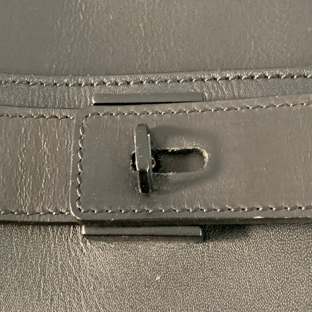 GOLDEN GOOSE Black Silver Leather Top Handle Duffle Bag