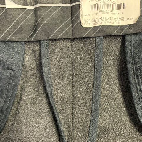 JOHN VARVATOS Size 32 Grey Heather Wool Flat Front Dress Pants