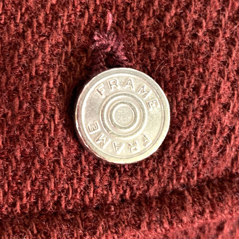 FRAME Size S Burgundy Wool Cotton Shirt Jacket