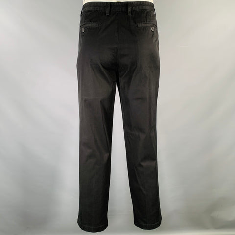 ISSEY MIYAKE Size 36 Black Cotton Polyurethane Zip Fly Casual Pants