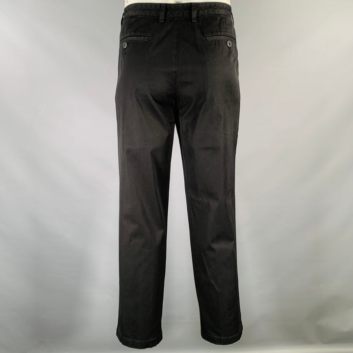 ISSEY MIYAKE Size 36 Black Cotton Polyurethane Zip Fly Casual Pants