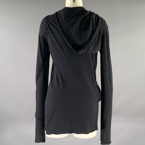 LOST & FOUND Size XS Black Cotton Asymmetrical Cardigan