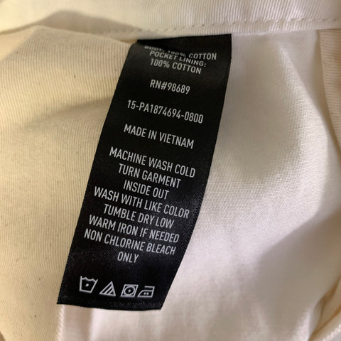 TODD SNYDER Size 34 White Cotton Pleated Dress Pants