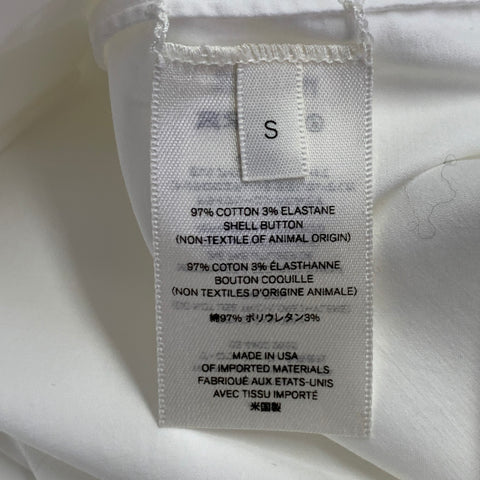 THE ROW Size S White Cotton Blend Oversized Hidden Buttons Shirt