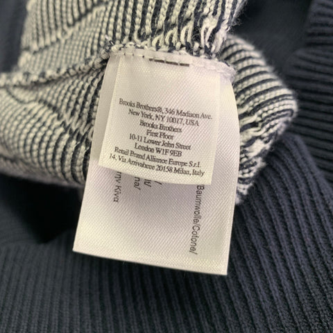 BLACK FLEECE Size L Navy White Stripe Cotton V-Neck Vest
