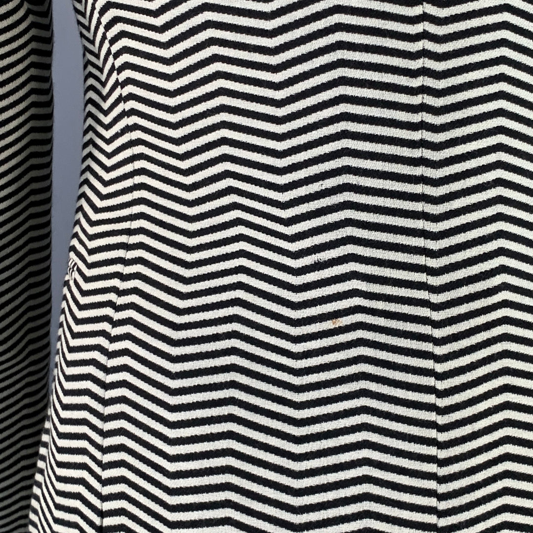 EMPORIO ARMANI Size 40 Regular Black White Chevron Virgin Wool Notch Lapel Suit