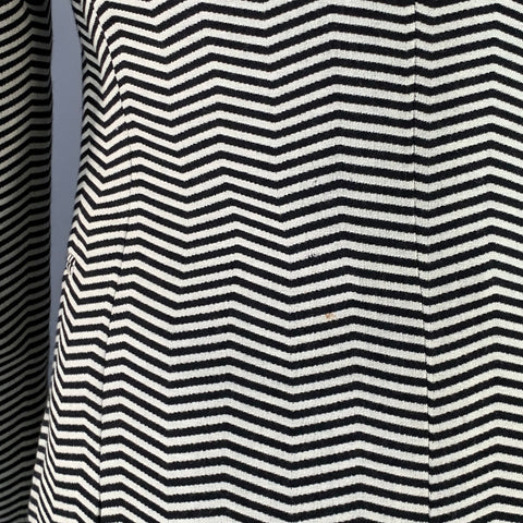 EMPORIO ARMANI Size 40 Regular Black White Chevron Virgin Wool Notch Lapel Suit