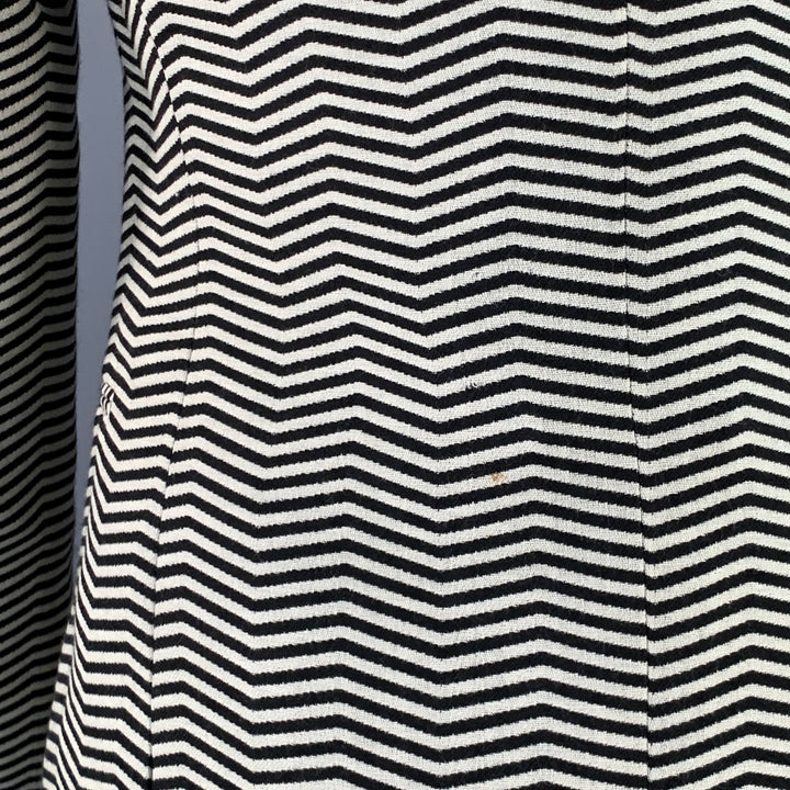 EMPORIO ARMANI Size 40 Regular Black White Chevron Virgin Wool Notch Lapel Suit