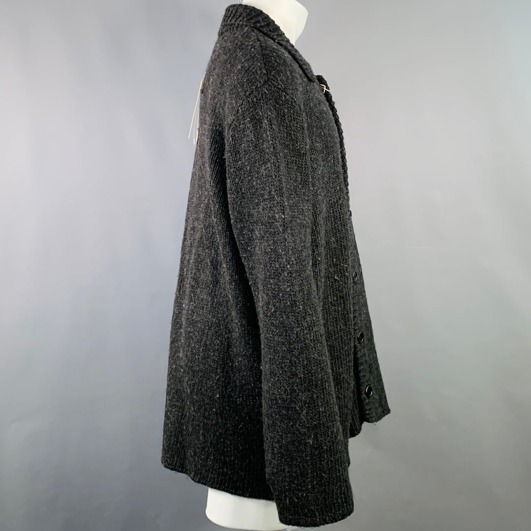 OUR LEGACY Size M Grey Charcoal Knit Acrylic Wool Oversized Cardigan