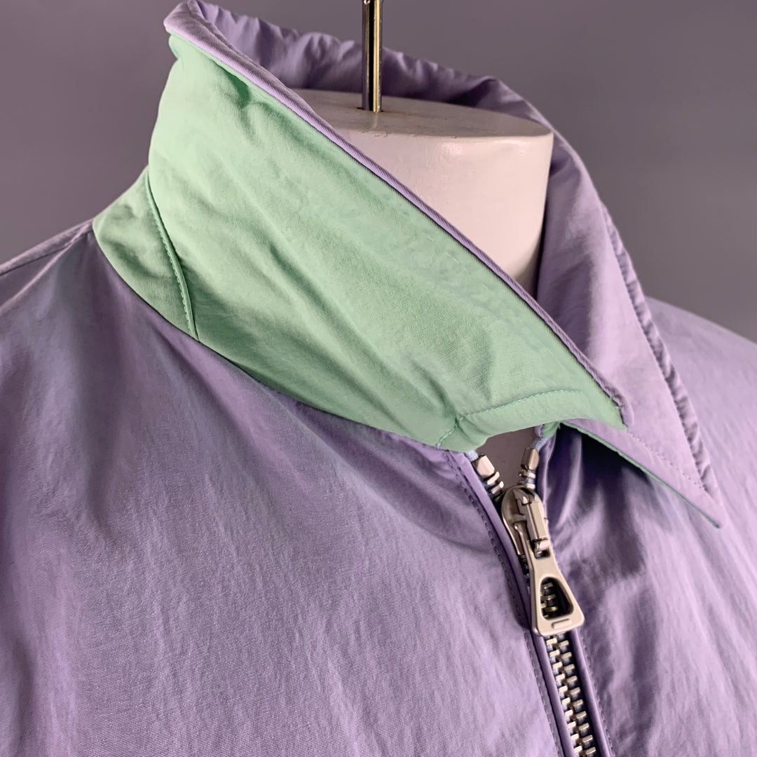 GUCCI Size 48 Purple Dans Le Vert Wool Polyamide Jacket