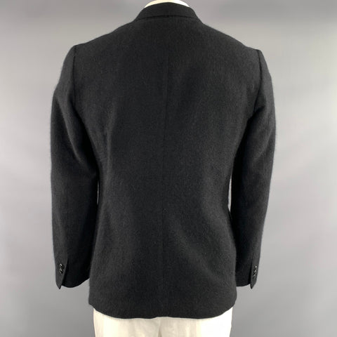 KIMINORI MORISHITA Chest Size 42 Black Textured Angora Blend Sport Coat