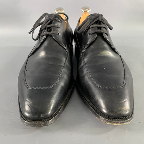 JOHN LOBB WELHAM Size 9 Black Leather Pointed Toe Lace Up Shoes