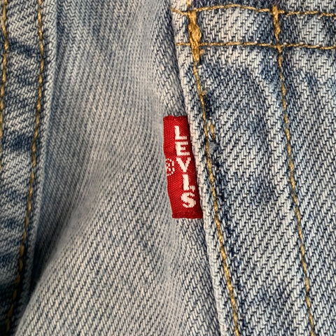 LEVI STRAUSS Size 32 Blue Cotton Wide Leg Distressed Raw Edge Jeans