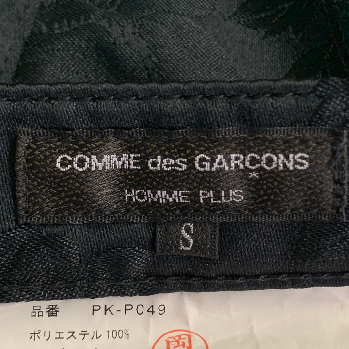COMME des GARCONS HOMME PLUS Size S Black Floral Jacquard Satin Tapered Casual Pants