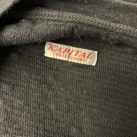 KAPITAL Size L Black Cotton Crew Neck Pullover