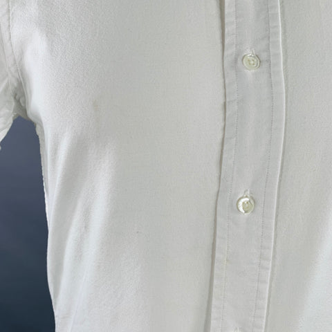 GANT Size S White Cotton Oxford One Pocket Short Sleeve Shirt