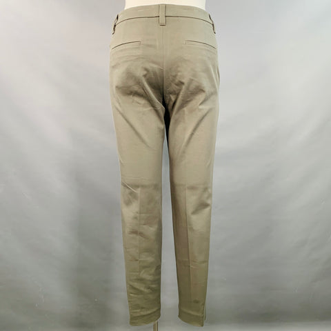 BRUNELLO CUCINELLI Size 12 Slate Grey Cotton Blend Twill Zip Fly Casual Pants