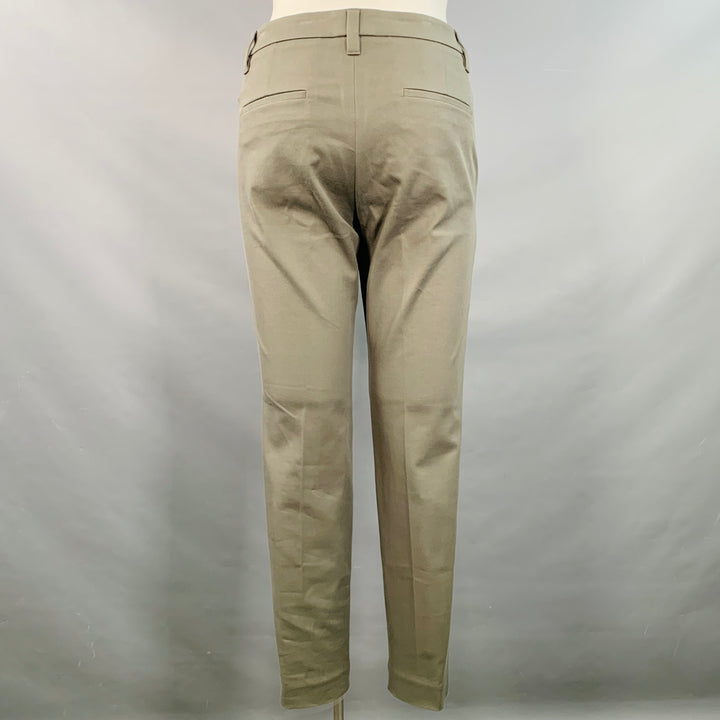 BRUNELLO CUCINELLI Size 12 Slate Grey Cotton Blend Twill Zip Fly Casual Pants