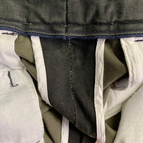 LA ZETAGI Size 34 Green Cotton Cuffed Casual Pants