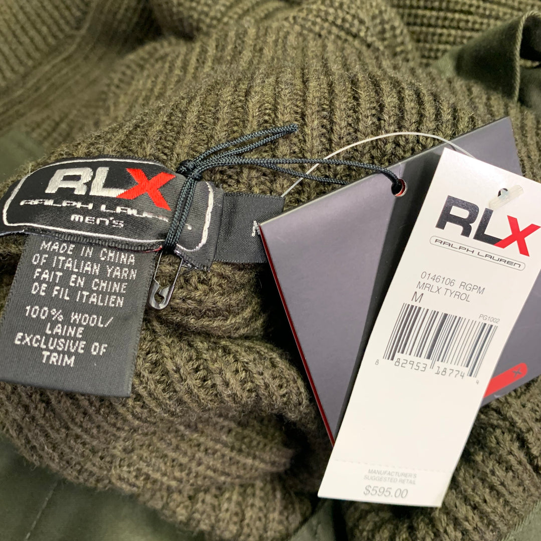 RLX by RALPH LAUREN Size M Forest Green Wool Knit High Neck Sweater