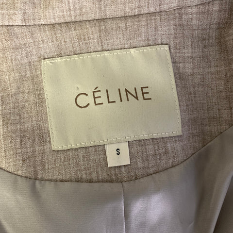 CELINE Size S Tan Polyester Blazer Jacket Indoor Blazer
