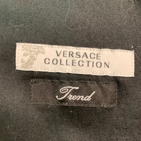 VERSACE COLLECTION Size M Black Brown Abstract Floral Long Sleeve Shirt