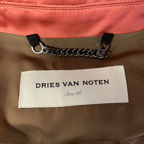 DRIES VAN NOTEN Size M Salmon Solid Bomber Jacket