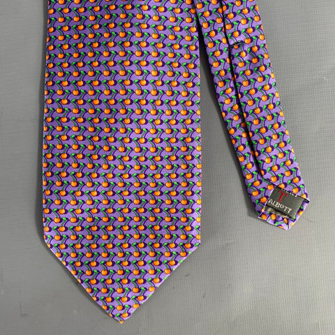 ROBERT TALBOTT Purple Orange & Green Fruit Silk Tie