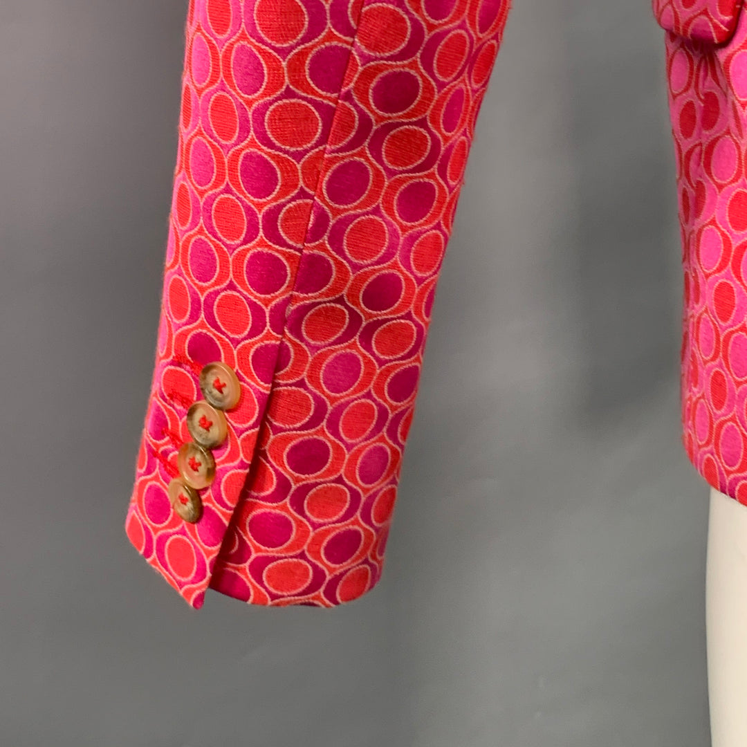 MR TURK Size 36 Pink Purple Circles Polyester Blend Sport Coat