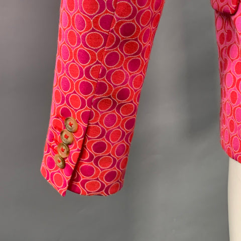 MR TURK Size 36 Pink Purple Circles Polyester Blend Sport Coat