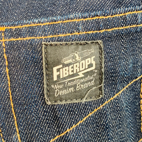 FIBEROPS Size S Blue Indigo Contrast Stitch Cotton Jacket