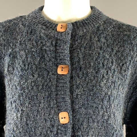 ALPS Size M Blue Light Blue Mohair Blend Cardigan