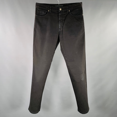 ERMENEGILDO ZEGNA Jeans coupe droite en coton mélangé noir Taille 32