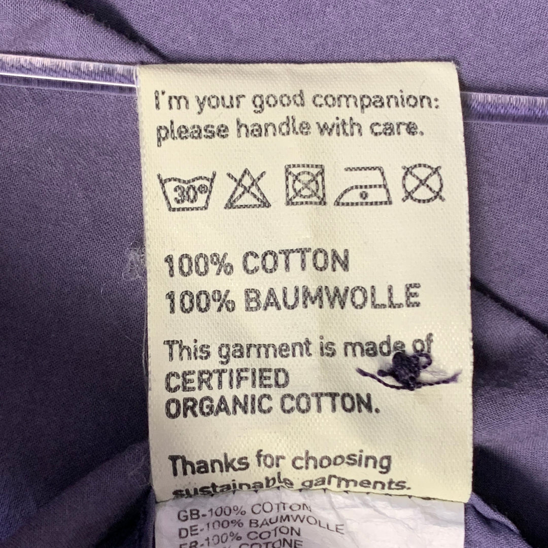 MERZ B. SCHWANEN Size XL Purple Cotton One Pocket Long Sleeve Shirt