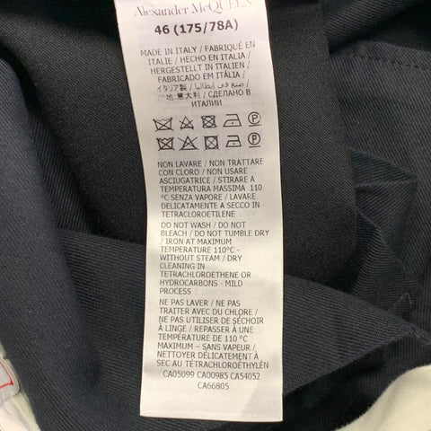 ALEXANDER MCQUEEN Size 30 Black Wool Barathea Flat Front Dress Pants