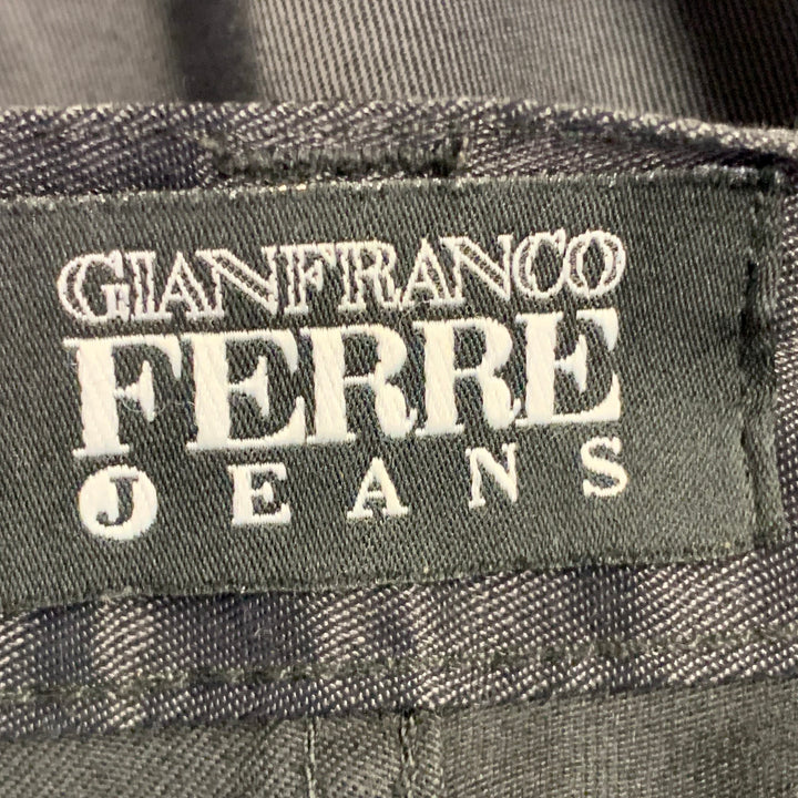 GIANFRANCO FERRE Size 32 Black Studded Cotton Blend Jean Cut Casual Pants