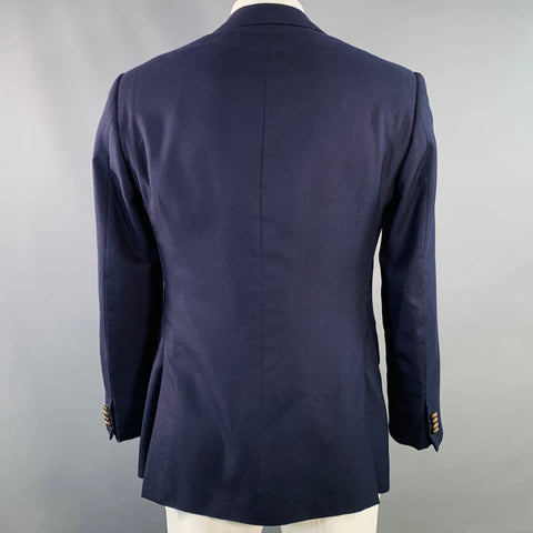 RALPH LAUREN Size 42 Navy Cashmere Twill Notch Lapel Sport Coat