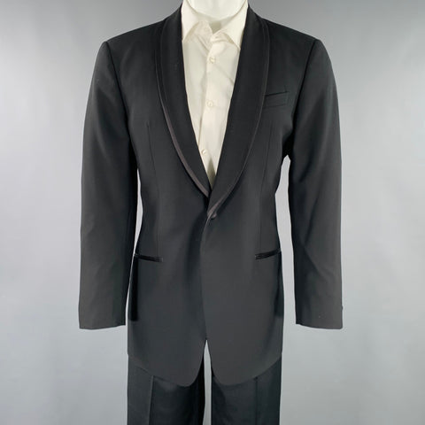 ARMANI COLLEZIONI Size 40 Black Wool Shawl Collar Tuxedo