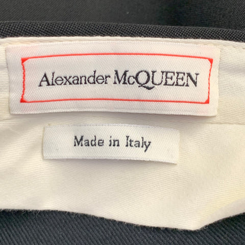 ALEXANDER MCQUEEN Size 30 Black Wool Barathea Flat Front Dress Pants