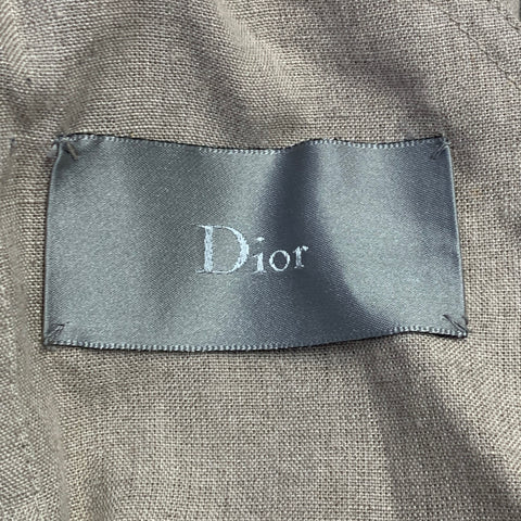 DIOR HOMME SS12 Taille 34 Trench-coat en lin beige à boutons cachés