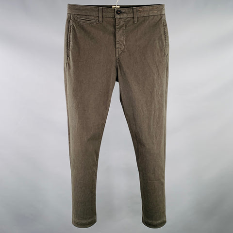 HIROSHI KATO Size 29 The Axe Grey Charcoal Twill Cotton Blend Flat Front Casual Pants