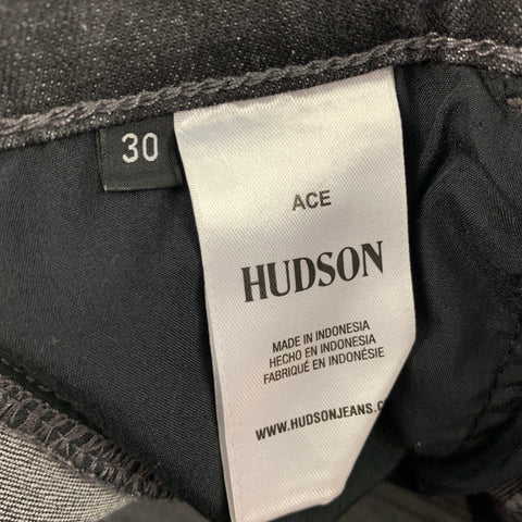 HUDSON Size 30 Charcoal Washed Cotton Blend Skinny Jeans