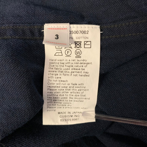 VISVIM Size M Indigo Cotton Snaps Long Sleeve Shirt