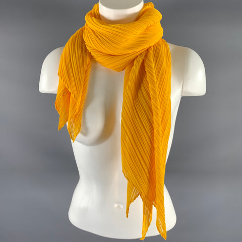 PLEATS PLEASE by ISSEY MIYAKE Yellow Pleated Scarves & Shawls