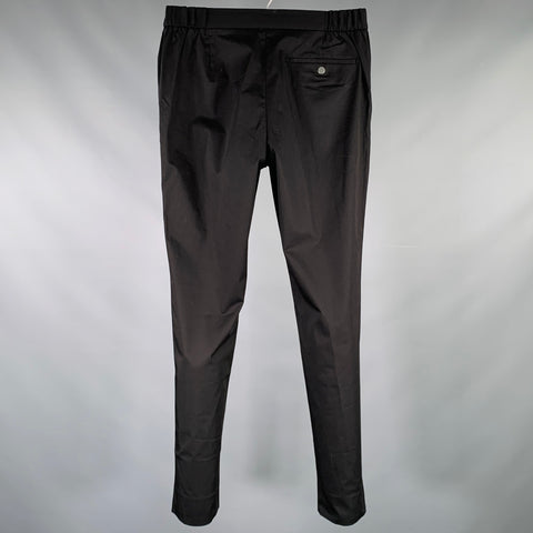 L'ESTRANGE Size M Black Cotton Blend Elastic Waistband Casual Pants