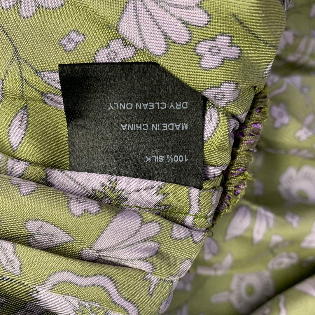 strapless open back dress CYNTHIA ROWLEY Size XS Green Purple Silk Twill Floral Ruched Dress – Sui  Generis Designer Consignment